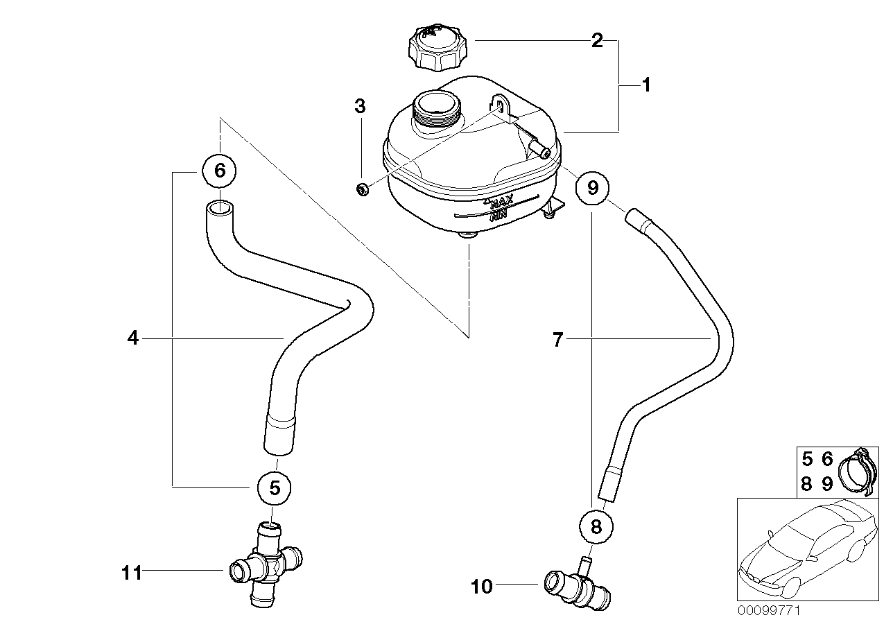 Expansion tank/tubing