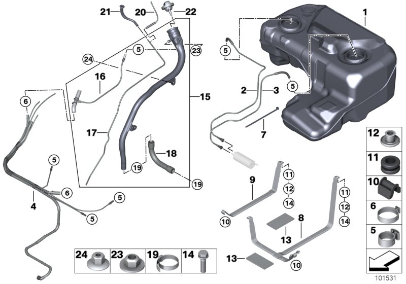 Genuine BMW 16116766596 E53 Plastic Fuel Tank (Inc. X5) | ML Performance UK Car Parts