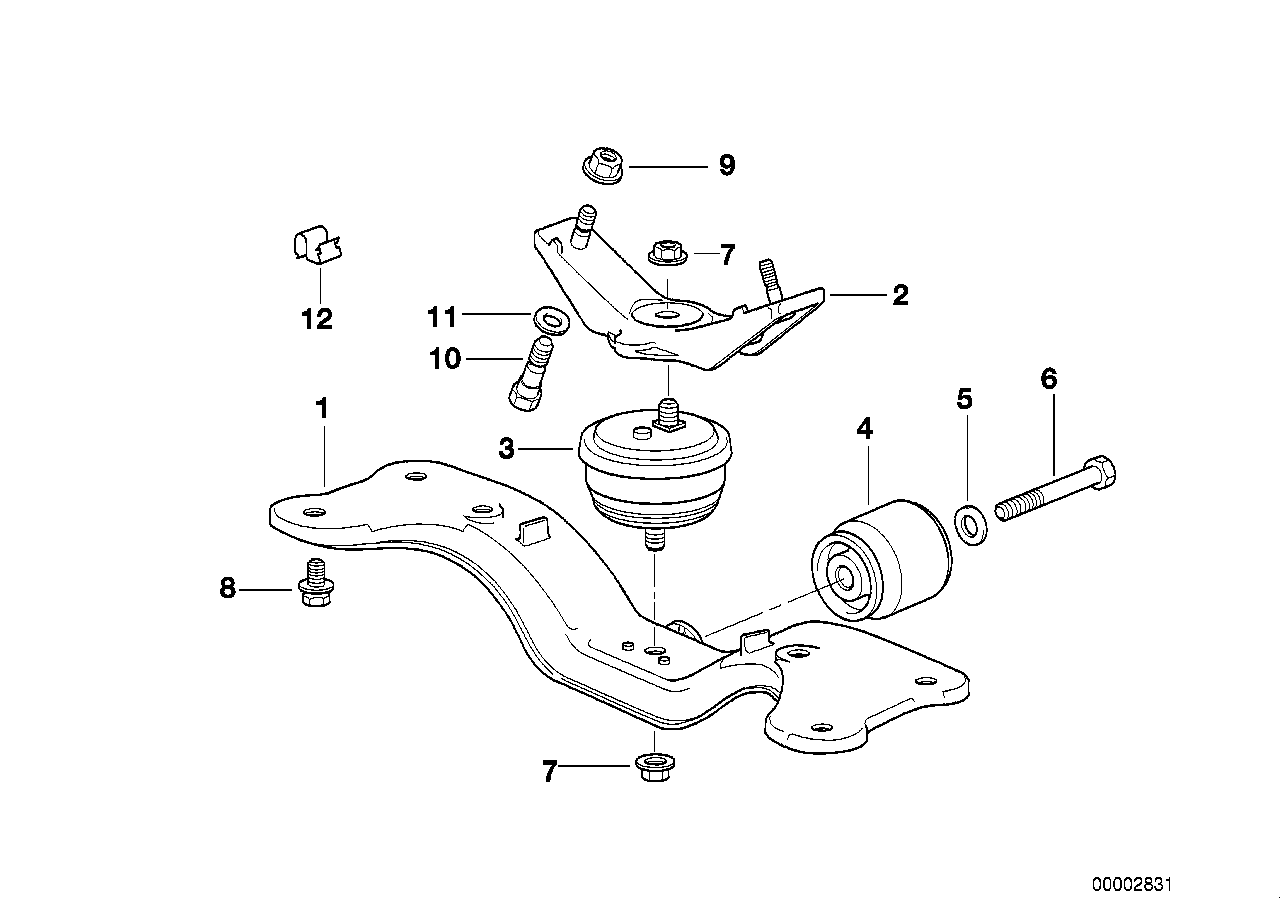 Genuine BMW 22321092988 E38 Gearbox Support (Inc. 740i & 740iL) | ML Performance UK Car Parts