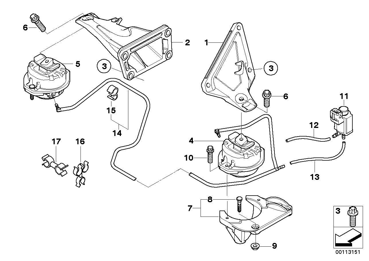 Genuine BMW 22116770005 E65 E66 Engine Supporting Bracket, Left (Inc. 730d & 730Ld) | ML Performance UK Car Parts