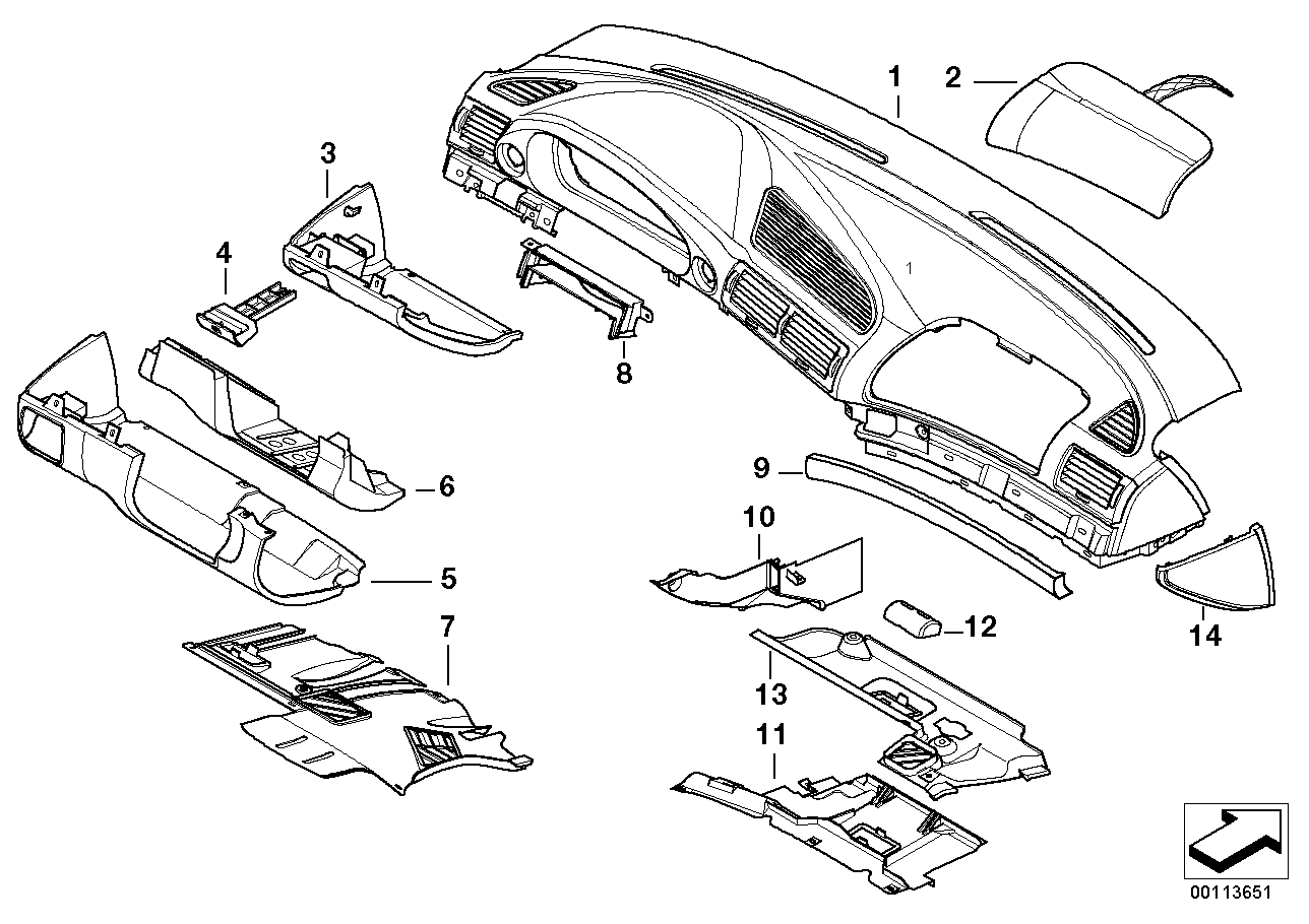 Genuine BMW 51458161575 E38 Covering Steering Column SCHWARZ (Inc. 740iLP, 730i & 730d) | ML Performance UK Car Parts