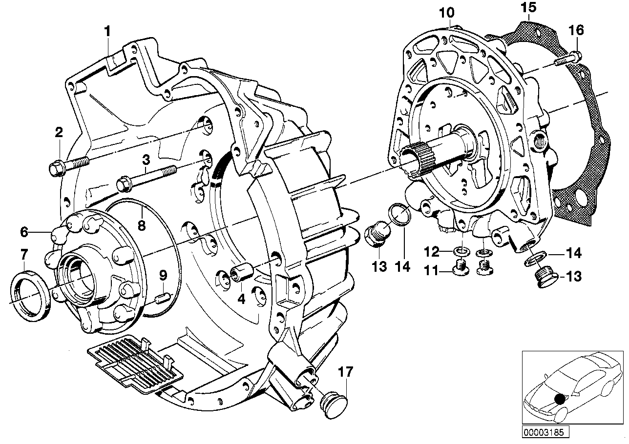 Genuine BMW 24411215383 E34 E28 E23 Converter Housing (Inc. 735i, 728i & 733i) | ML Performance UK Car Parts