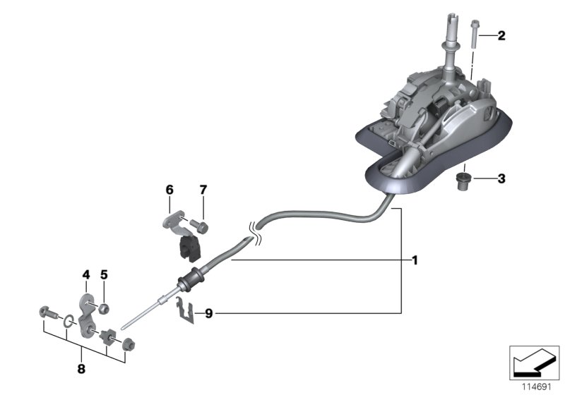 Genuine BMW 24517570818 E86 E82 E91 Selector Lever Chrome-free CR(VI) (Inc. 735i) | ML Performance UK Car Parts