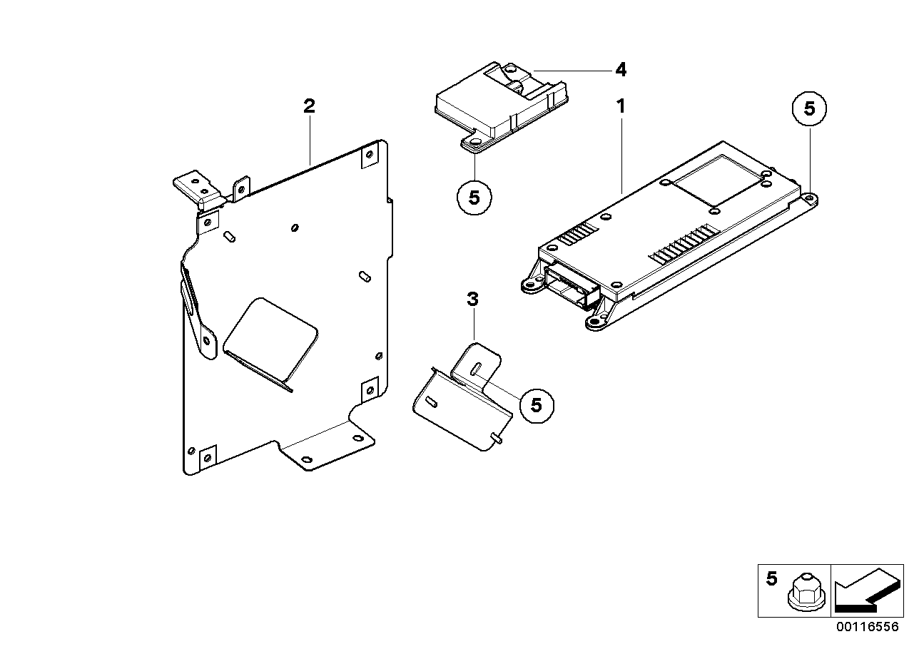 Genuine BMW 84136932937 E53 Bracket For Telematics Control Module (Inc. X5) | ML Performance UK Car Parts