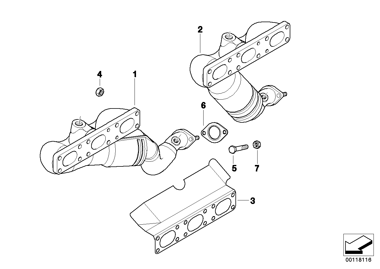 Genuine BMW 18407515105 E46 Rp-Exhaust Manifold With Catalytic Conv. (Inc. 325Ci & 325i) | ML Performance UK Car Parts