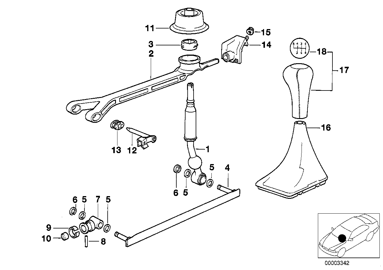 Genuine BMW 25111222365 E34 Shifting Arm (Inc. 540i) | ML Performance UK Car Parts