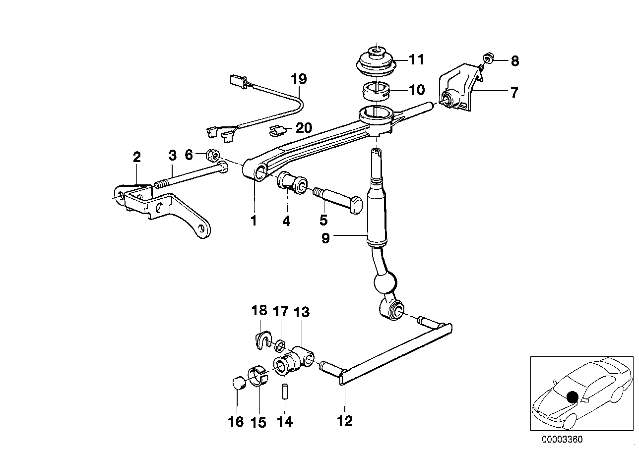 Genuine BMW 25111221201 E30 Shifting Arm (Inc. M3 & 323i) | ML Performance UK Car Parts