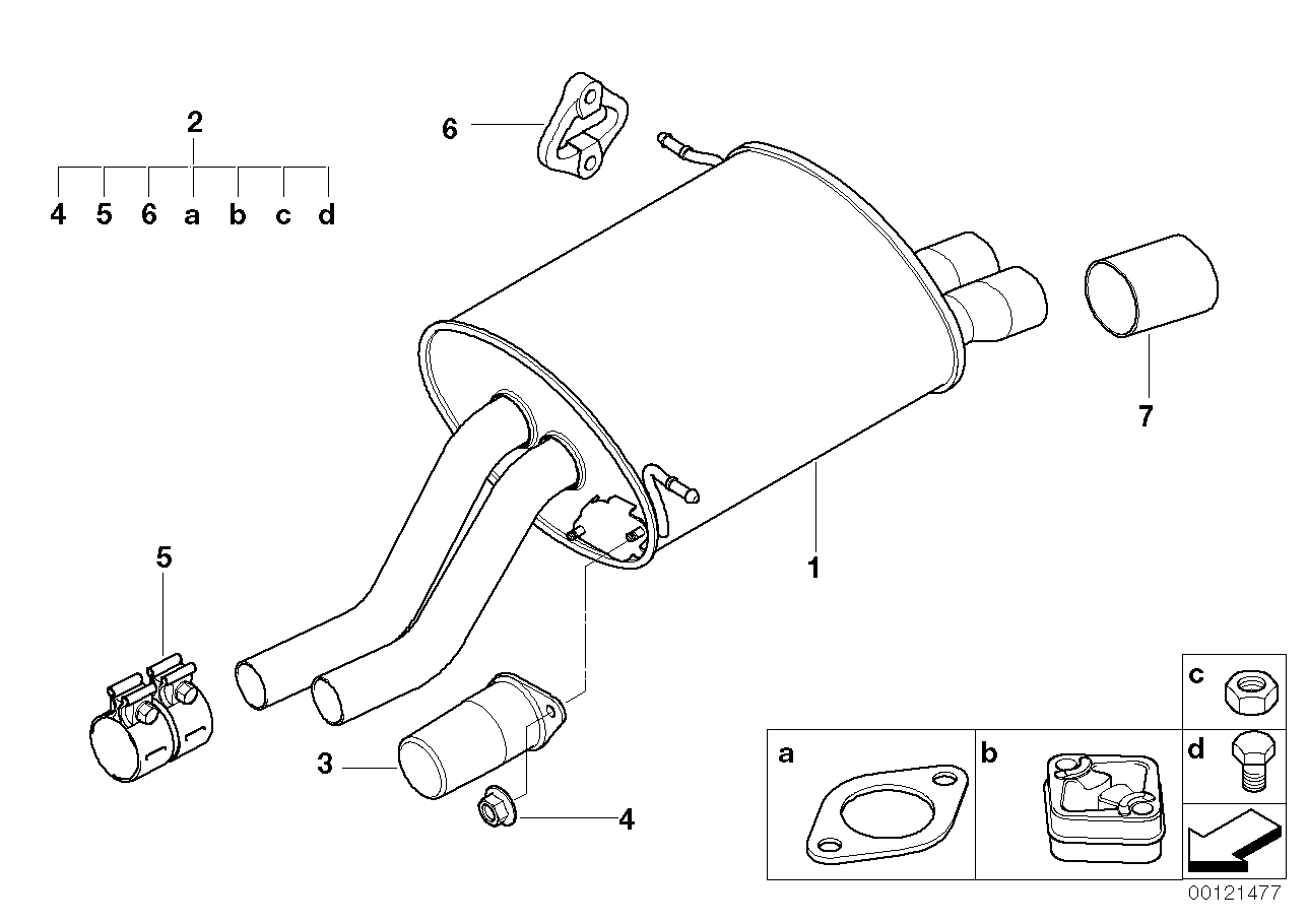 Genuine BMW 18107505644 E36 Rear Muffler (Inc. Z3) | ML Performance UK Car Parts