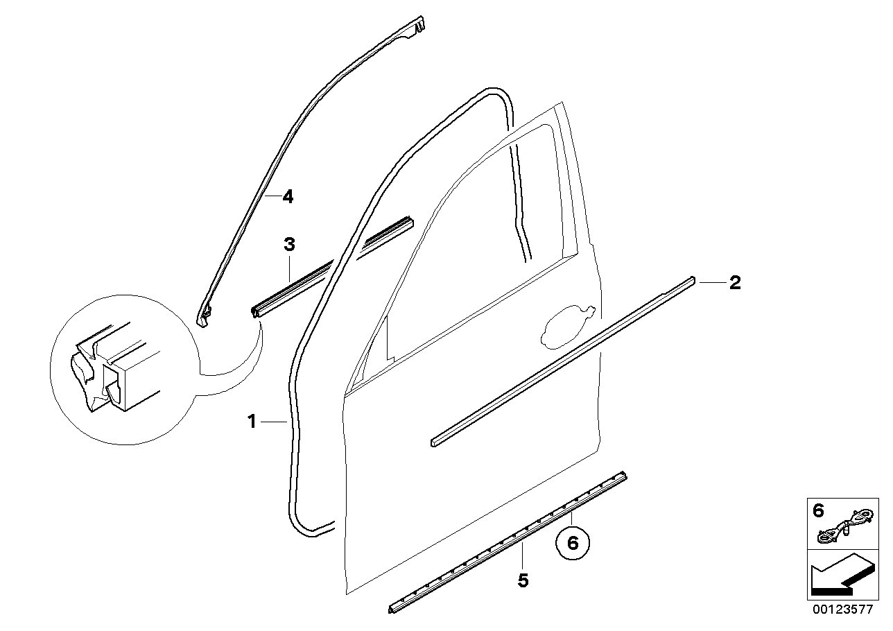 Genuine BMW 51217207257 E60 E61 Channel Cover,Exterior,Door, Front Left SCHWARZ (Inc. 545i, 530d & 550i) | ML Performance UK Car Parts