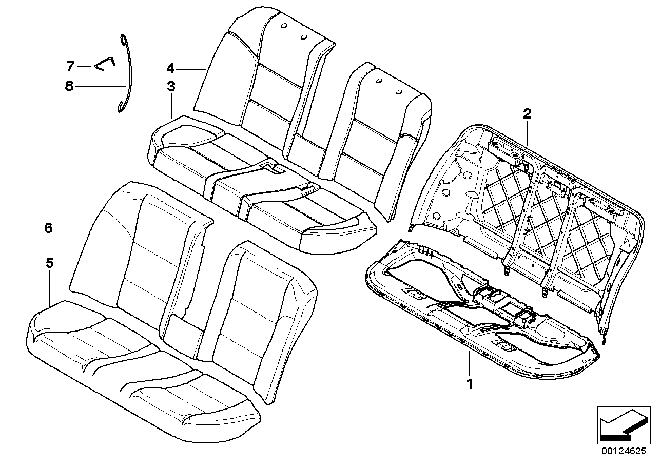 Genuine BMW 52207904790 E60 Cover Backrest, Leather SEPANG SILBER (Inc. M5) | ML Performance UK Car Parts