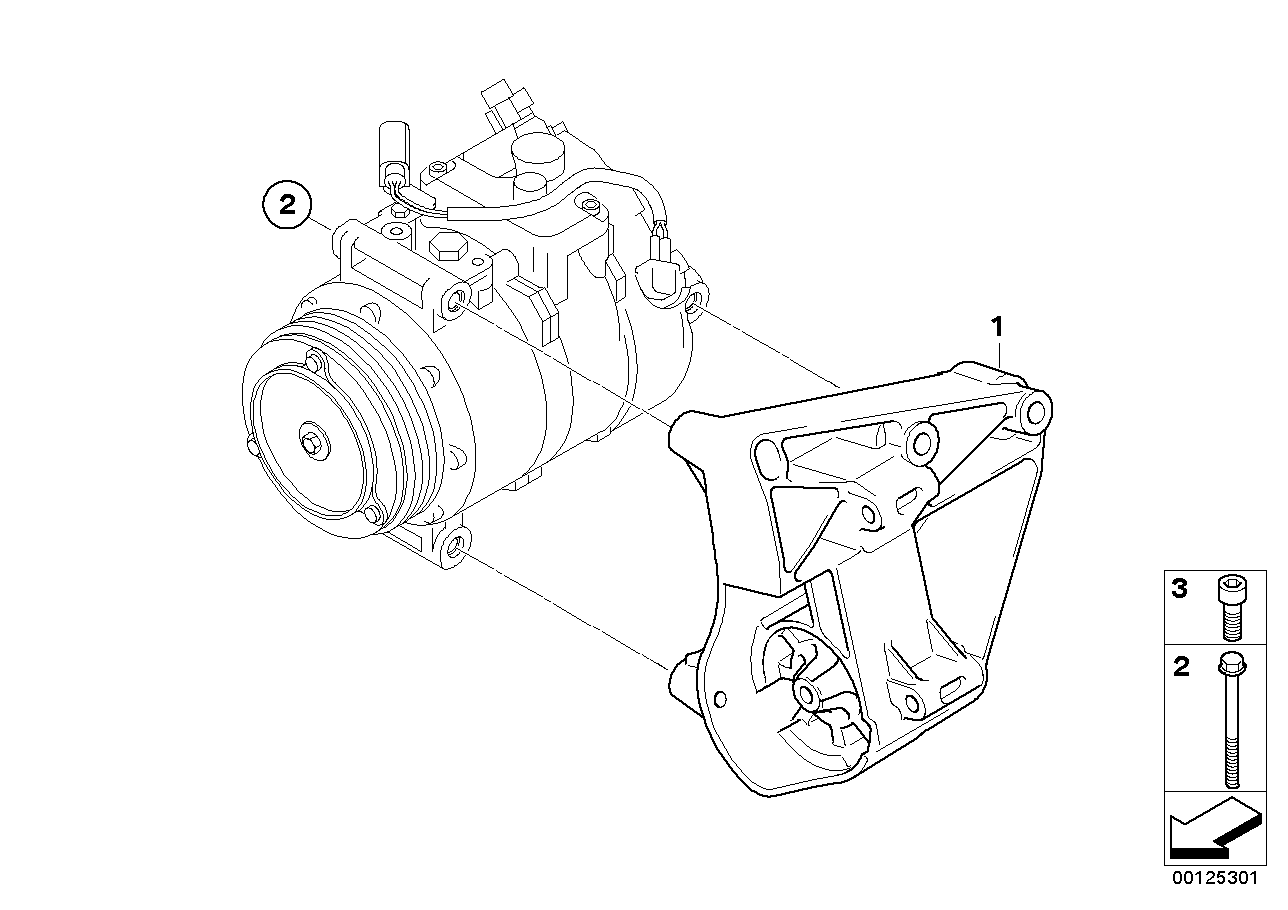 Genuine BMW 64557512556 E61 E39 E46 Climate Compressor Supporting Bracket (Inc. 525i, X3 3.0i & 530i) | ML Performance EU Car Parts