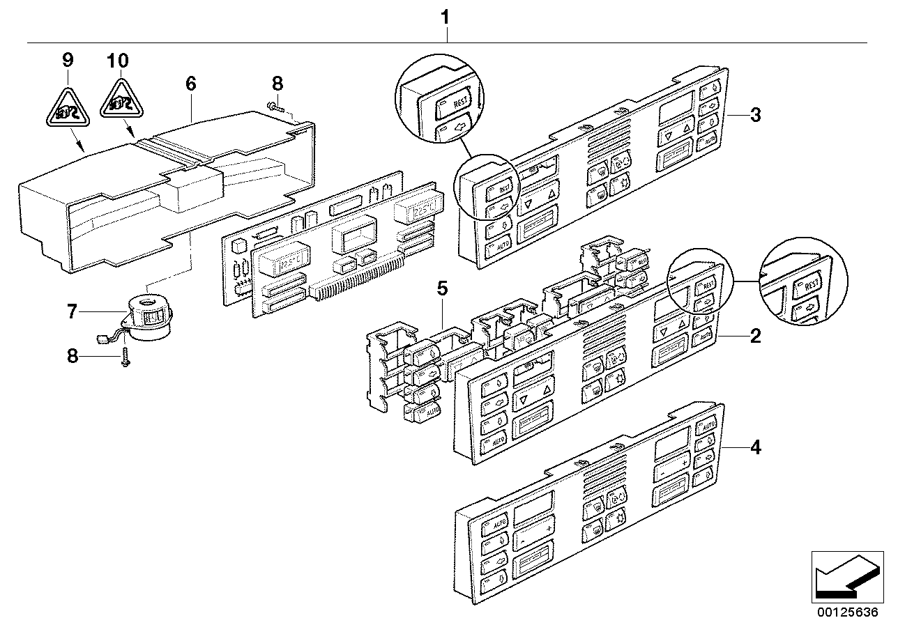 Genuine BMW 64116903307 E38 Exch.-Automatic Air Conditioning Control (Inc. 740i, 728iL & 740iL) | ML Performance UK Car Parts