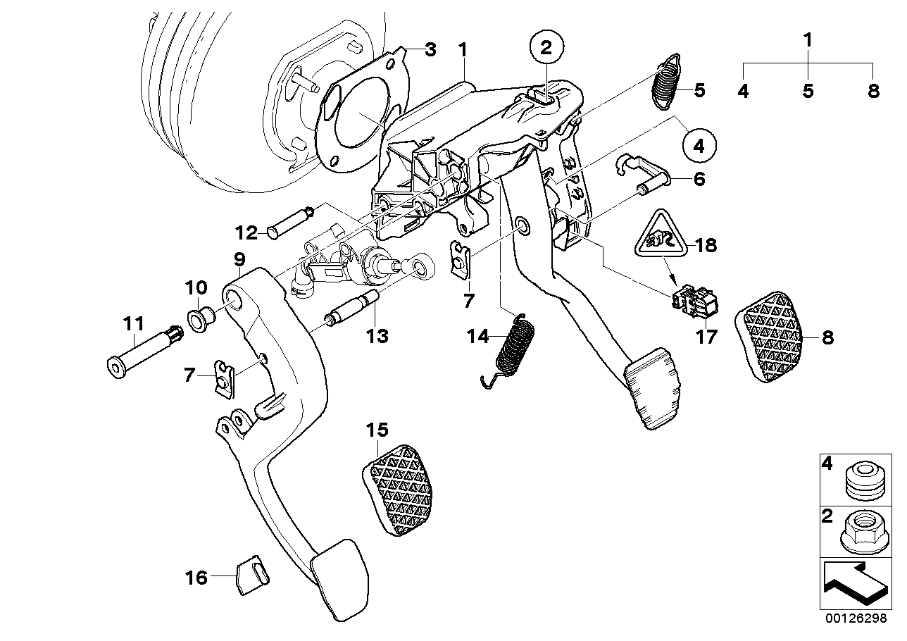 Genuine BMW 35002282325 E60 E61 Pedal Assembly With Brake Pedal (Inc. 540i, 528i & 645Ci) | ML Performance UK Car Parts