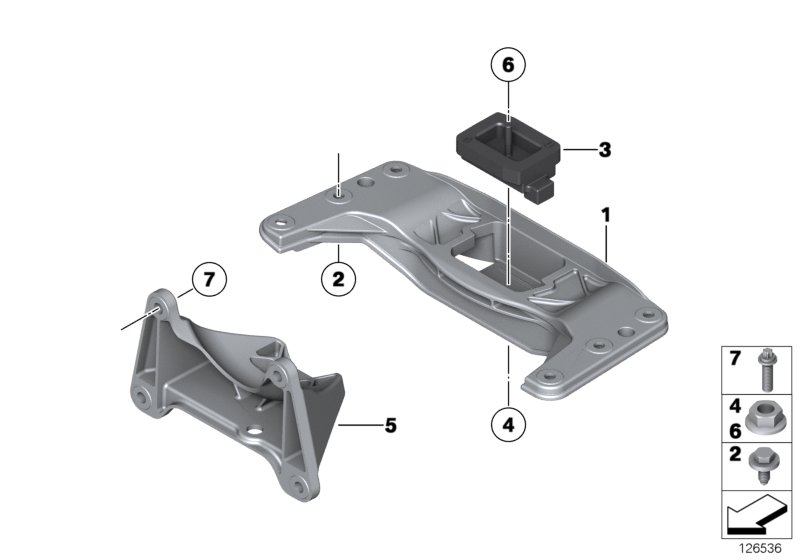 Genuine BMW 22326781235 F10 F07 F02 Transmission Supporting Bracket (Inc. 520d, 740i & 530d 155kW) | ML Performance UK Car Parts