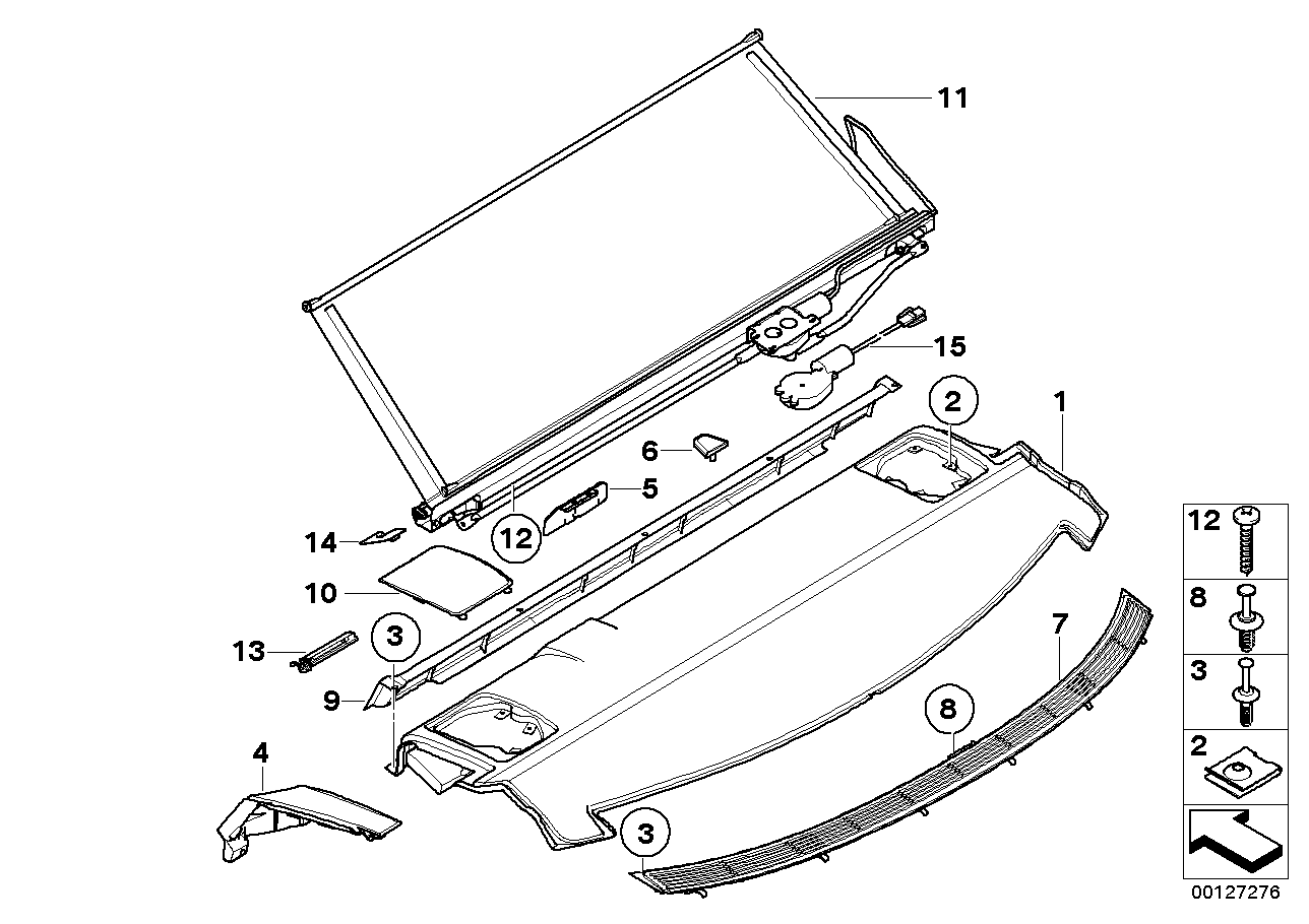 Genuine BMW 51467066579 E60 Rear Window Shelf With Sun Blind ANTHRAZIT (Inc. 525xi, 525i & 530d) | ML Performance UK Car Parts