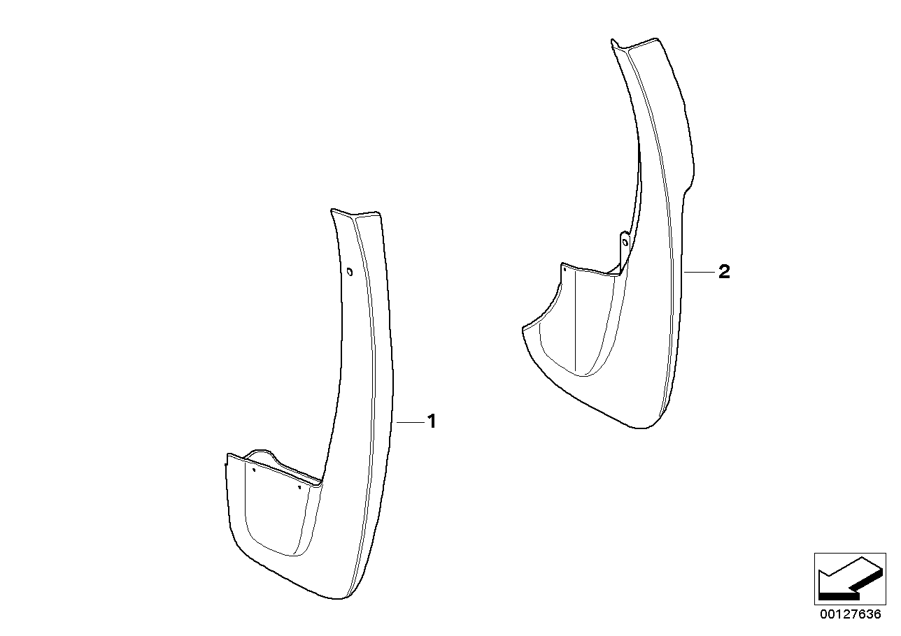 Genuine BMW 82160415127 E83 Set Mud Flaps, Rear E83 LCI (Inc. X3) | ML Performance UK Car Parts