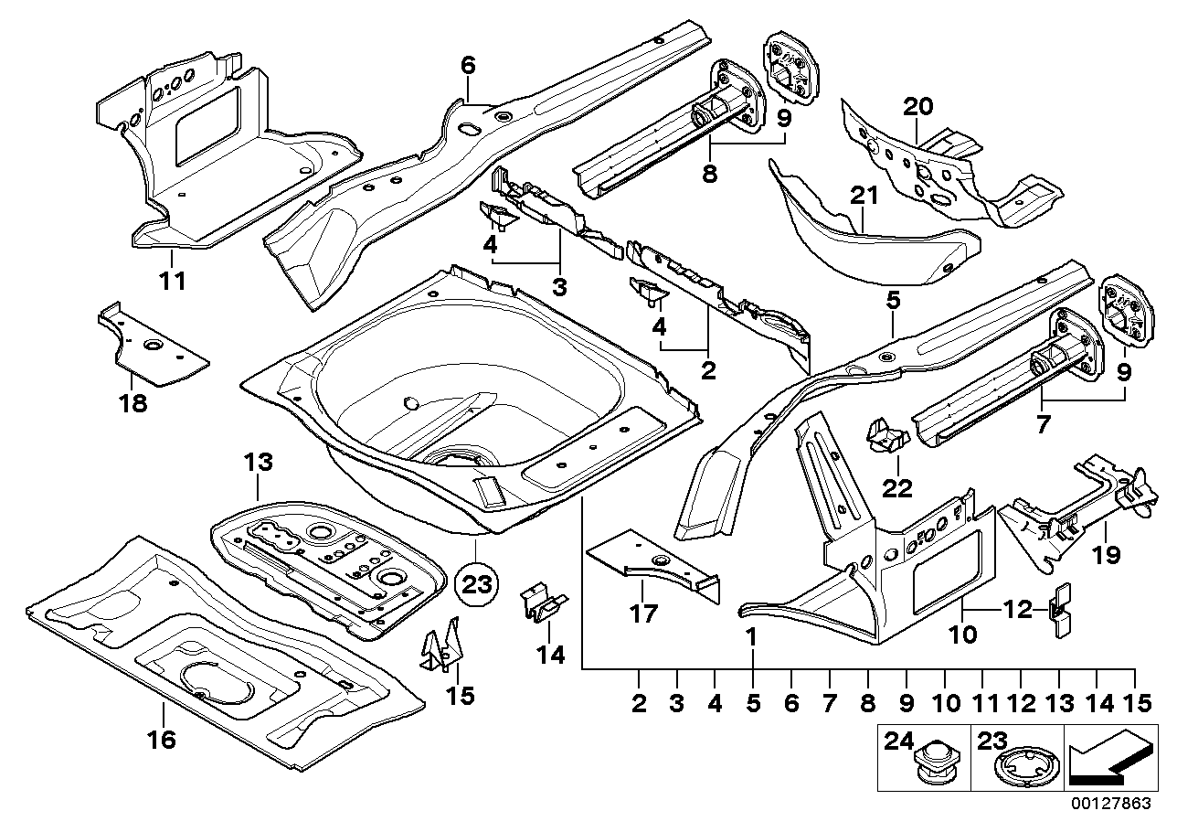 Genuine BMW 41127128978 E64 E63 Support, Trunk Floor, Right (Inc. 645Ci) | ML Performance UK Car Parts