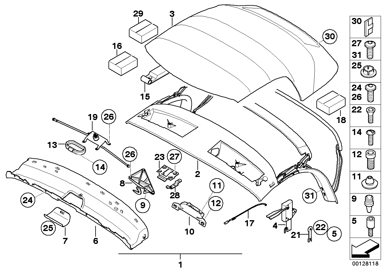 Genuine BMW 54347119628 E85 Set Of Mount. Parts For Tensioning Cable (Inc. Z4) | ML Performance UK Car Parts