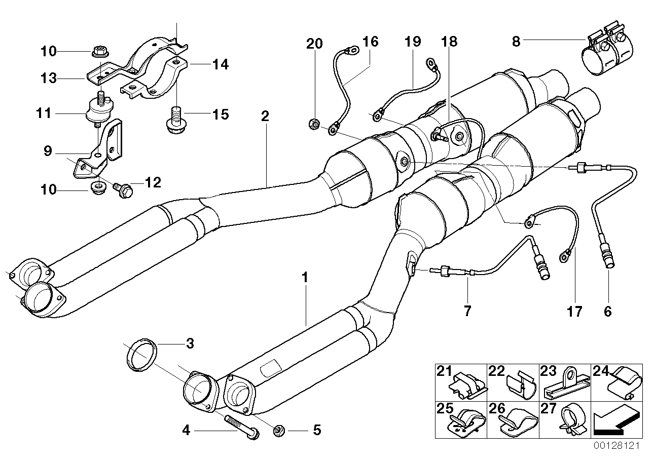 Genuine BMW 18301437413 E38 Rp-Exhaust Pipe Catalytic Conv. Cyl.7-12 ZYL.7-12 (Inc. 750iLP, 750iLS & 750iL) | ML Performance UK Car Parts