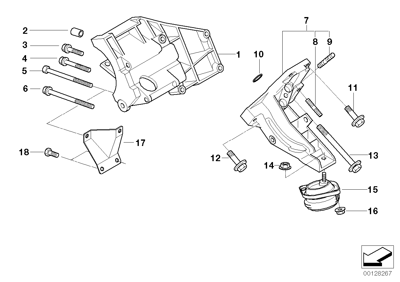 Genuine BMW 22111092824 E39 E38 Engine Mount With Flange, Right (Inc. 750iL, 735iL & 750i) | ML Performance UK Car Parts