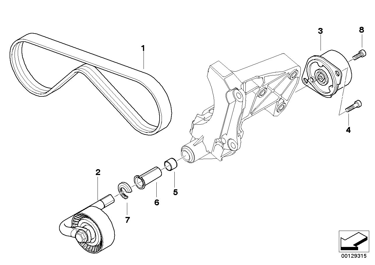 Genuine BMW 64557786706 E60 E65 E61 Tensioning Lever (Inc. X5 3.0d, 730d & 330d) | ML Performance UK Car Parts