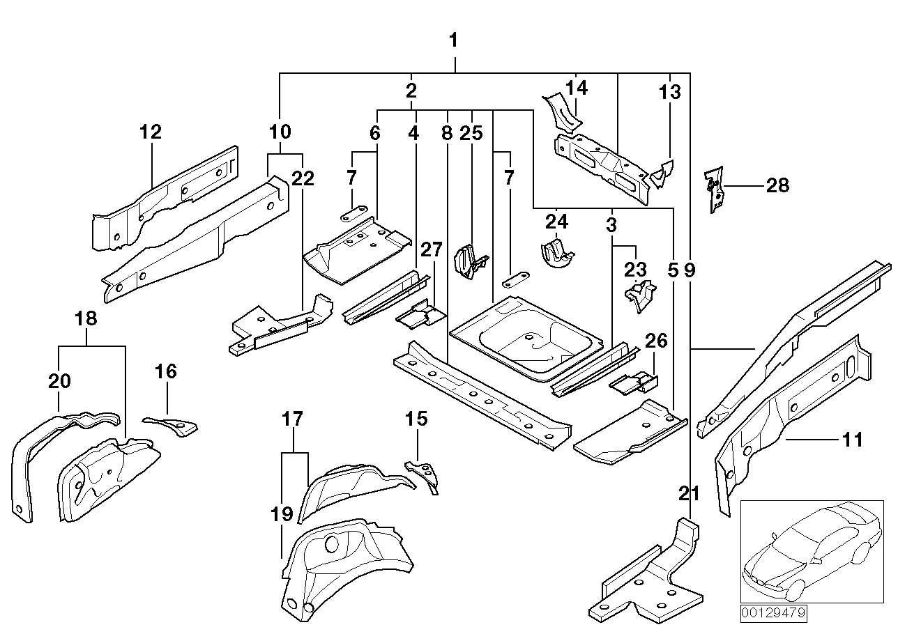 Genuine BMW 41127192517 Cabrio R50 R56 Reinforcement For Side Member, Left (Inc. One 1.4i, Cooper & One 1.6i) | ML Performance UK Car Parts