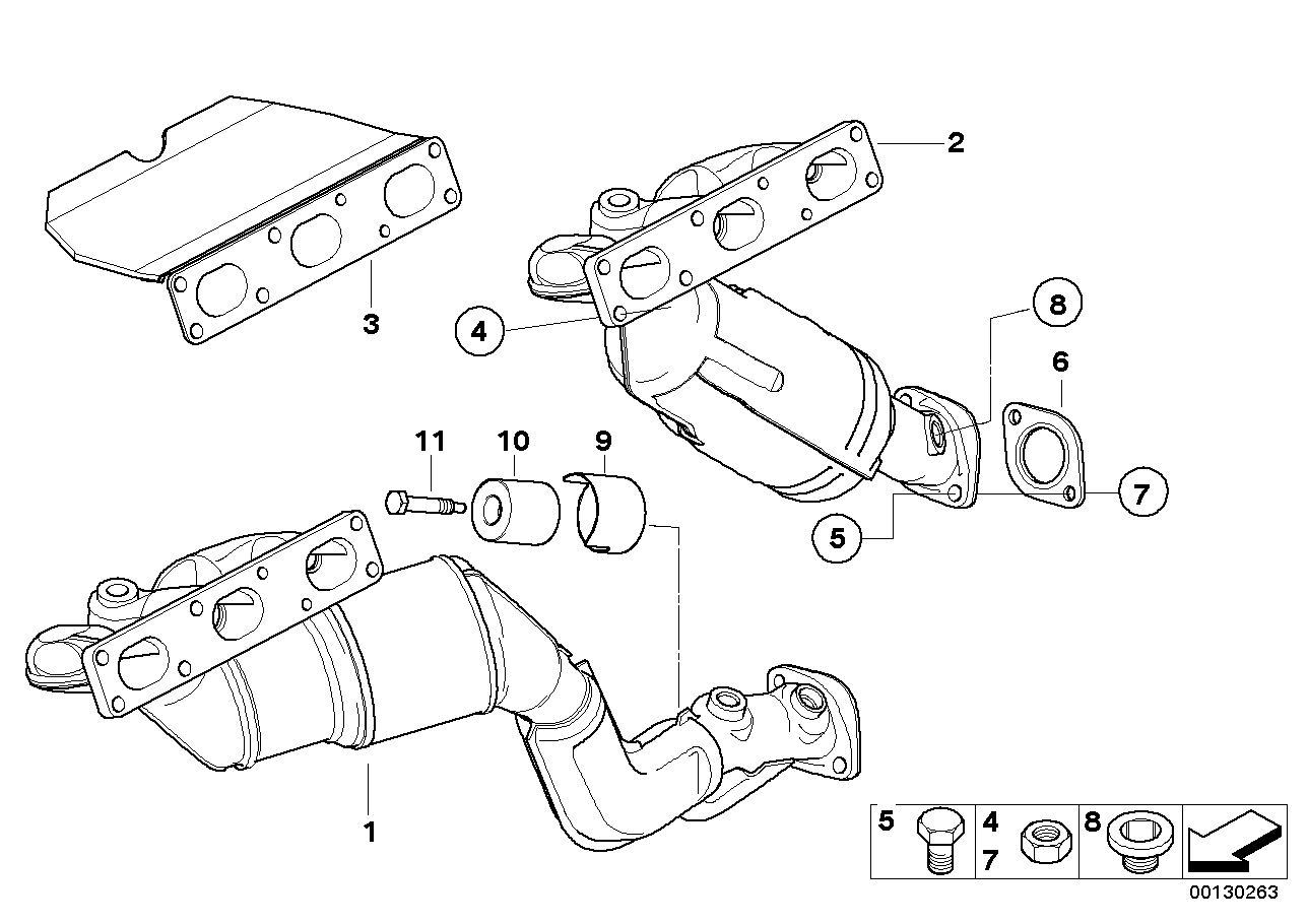 Genuine BMW 18403412861 E83 Rp-Exhaust Manifold With Catalytic Conv. ZYL. 1-3 (Inc. X3 3.0i) | ML Performance UK Car Parts