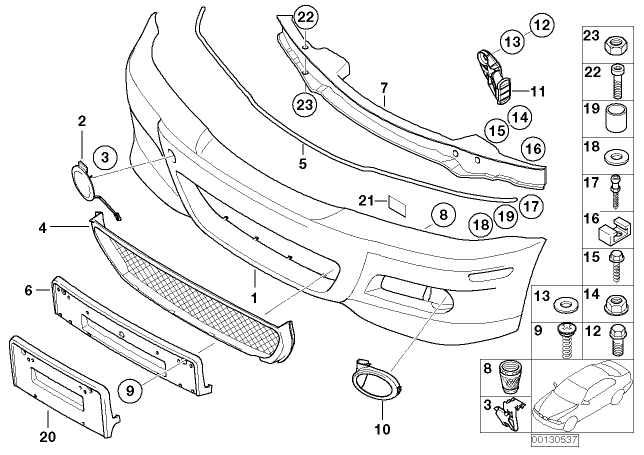 Genuine BMW 51117894990 E46 Trim Cover, Bumper, Primed, Front (Inc. M3) | ML Performance UK Car Parts