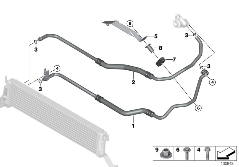 Genuine BMW 17227527128 E53 Engine Oil Cooler Pipe, Return (Inc. X5 4.4i & X5 4.8is) | ML Performance UK Car Parts