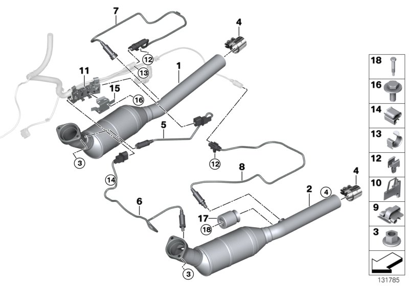 Genuine BMW 11787530736 E53 Regulating Lambda Probe L=840mm (Inc. X5) | ML Performance UK Car Parts