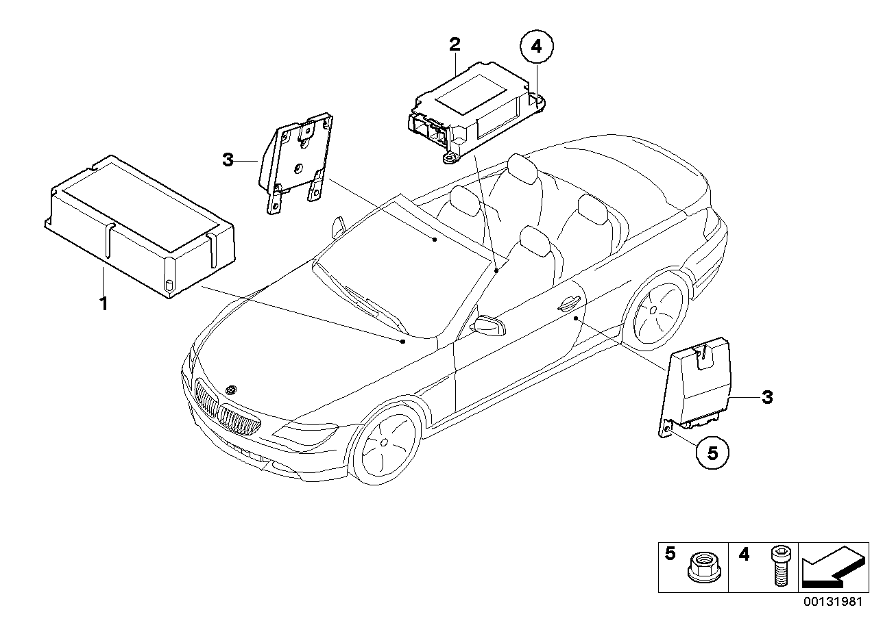 Genuine BMW 65776962888 E64 E85 Sensor, B-Pillar Right (Inc. 630i, Z4 3.0i & 650i) | ML Performance UK Car Parts