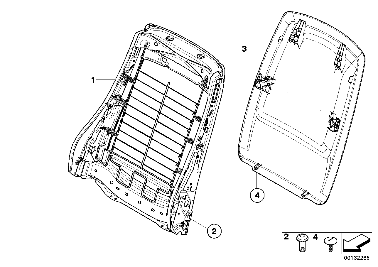 Genuine BMW 52106982918 E88 E87 E84 Backrest Frame (Inc. 335i, 116i 2.0 & X3 28iX) | ML Performance UK Car Parts