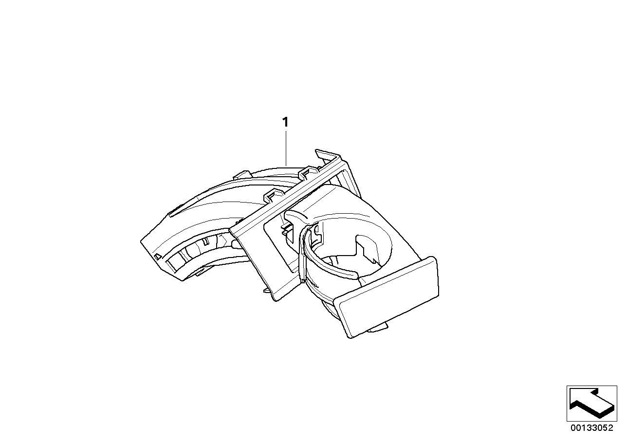 Genuine BMW 51163402390 E83 Cup Holder Instum. Panel, Passenger GRAU (Inc. X3) | ML Performance UK Car Parts