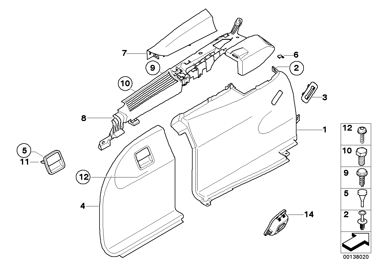 Genuine BMW 51477120662 E61 Covering, Rear Right SCHWARZ (Inc. 535xi) | ML Performance UK Car Parts