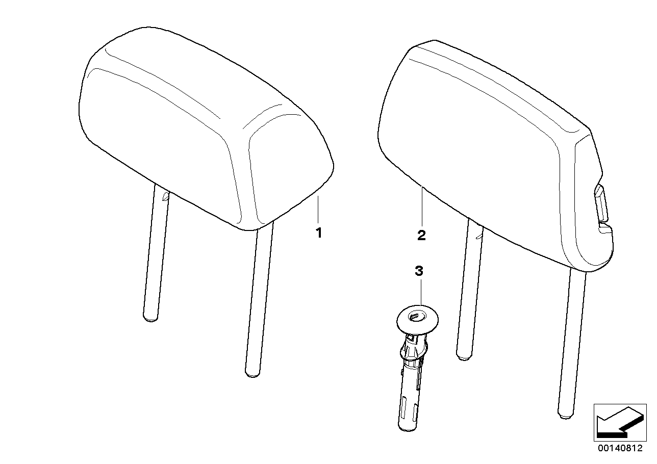 Genuine BMW 52207142251 E81 E90 E84 Guide, Headrest SCHWARZ (Inc. 640iX) | ML Performance UK Car Parts