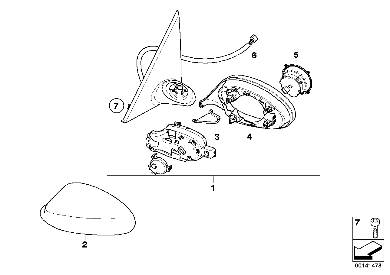 Genuine BMW 67136972540 E82 E87 E91 Wiring Electr.Ext.Mirror Drivers Side (Inc. 116d, 316i & 325i) | ML Performance UK Car Parts
