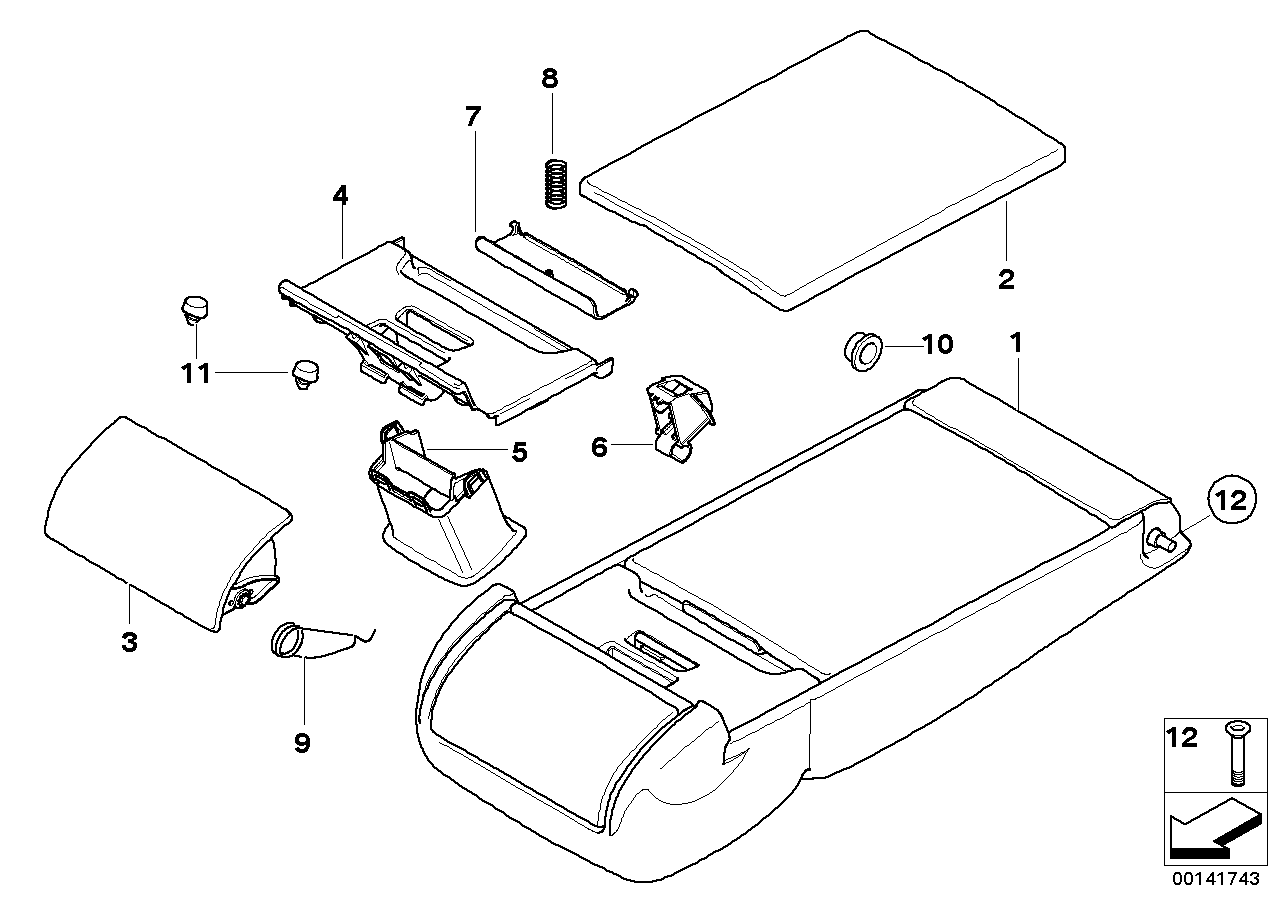 Genuine BMW 52209129133 E61 Armrest Upper Leather NATURBRAUN (Inc. 535xi, 525i & 523i) | ML Performance UK Car Parts