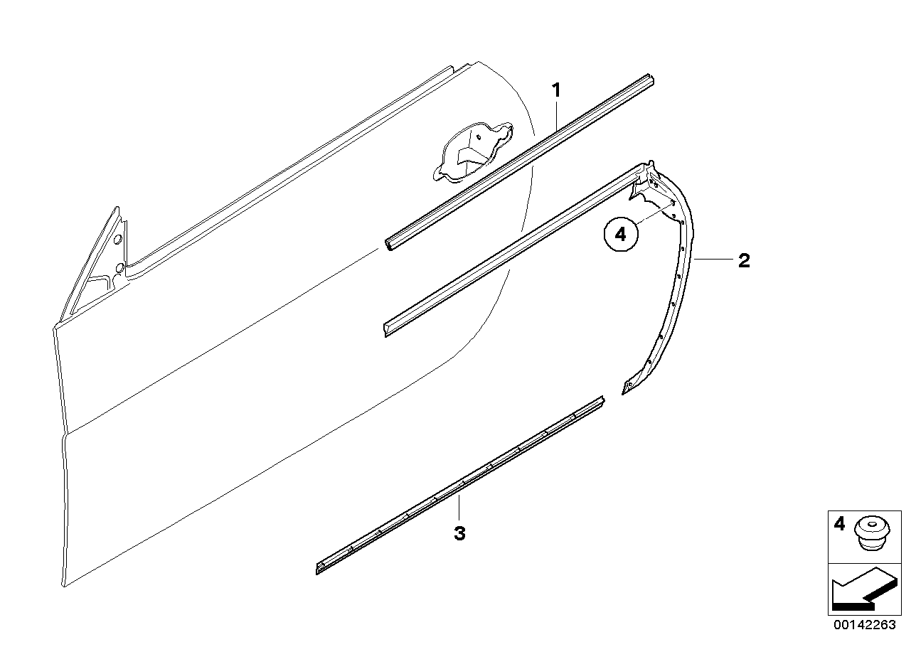 Genuine BMW 51337008574 E64 E63 Channel Sealing,Inside,Door, Front Right (Inc. 650i, 630i & M6) | ML Performance UK Car Parts