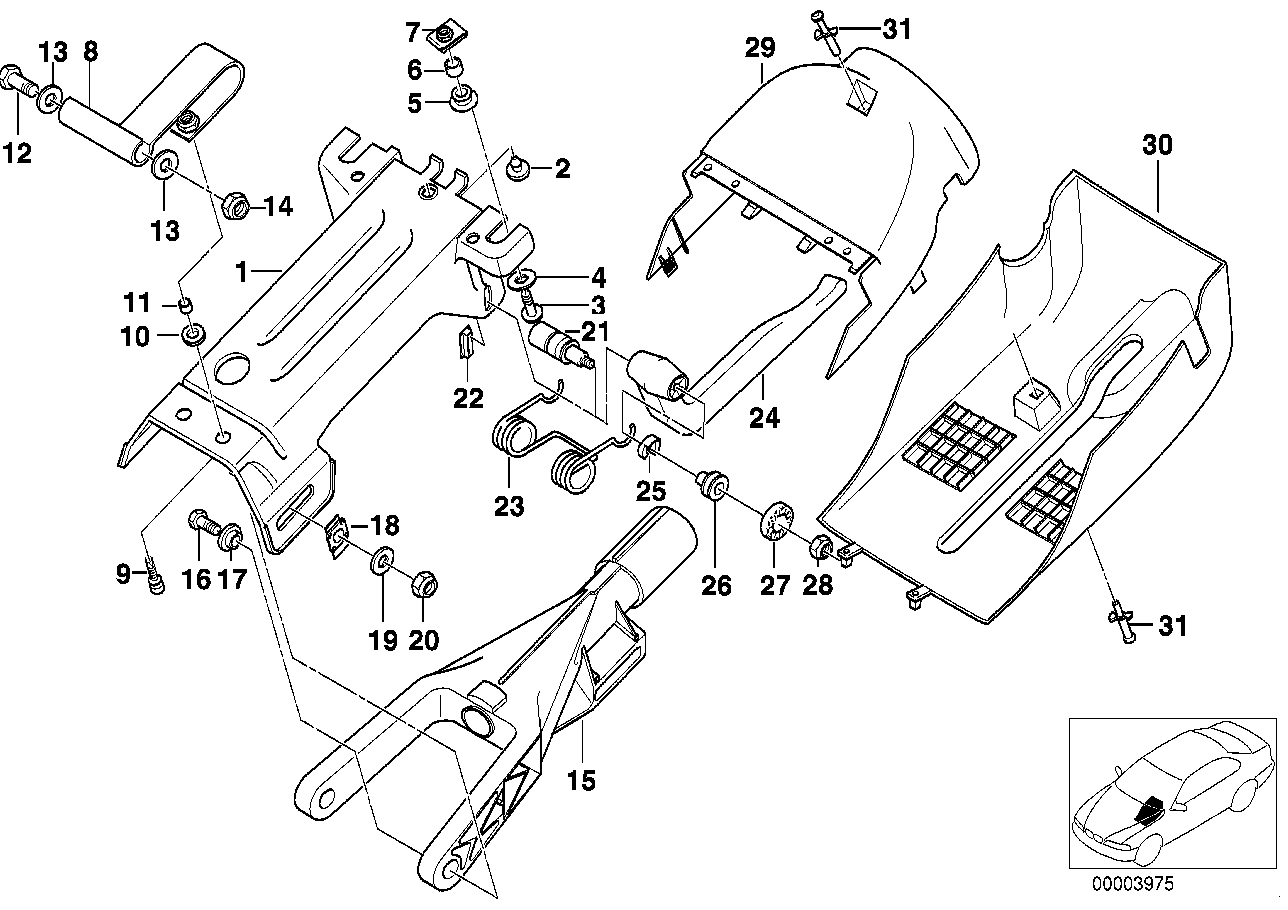 Genuine BMW 32311161657 E39 E38 Fixing Clamp (Inc. 735iL) | ML Performance UK Car Parts