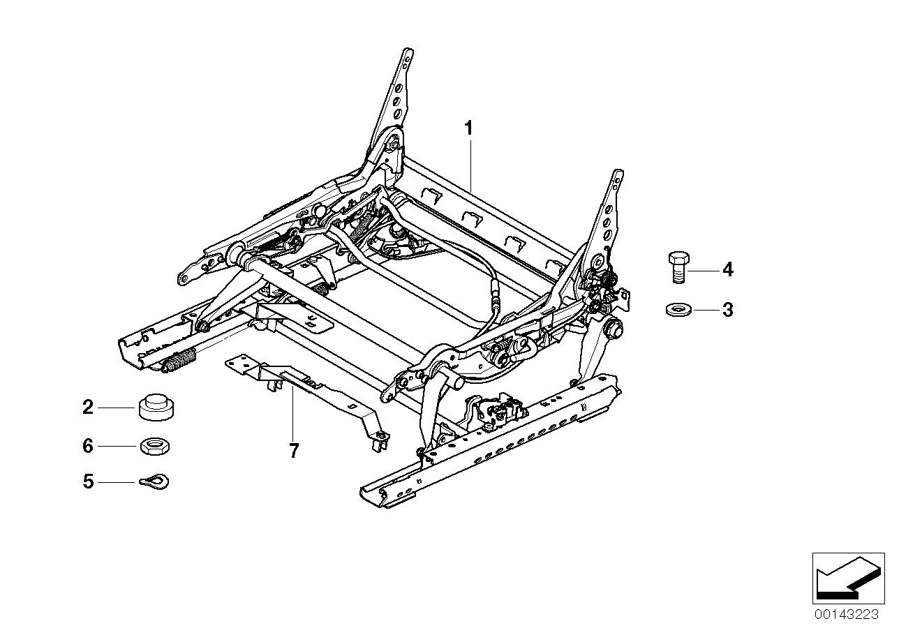 Genuine BMW 52107053948 E85 E86 Seat Mechanism Right (Inc. Z4 3.0si, Z4 3.0i & Z4 2.0i) | ML Performance UK Car Parts