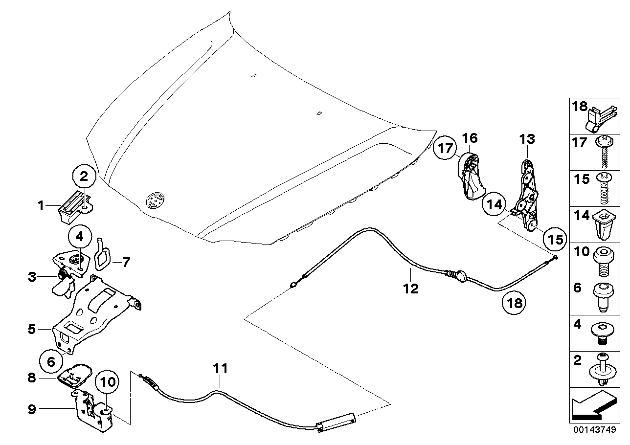 Genuine BMW 51237209009 E81 E88 E82 Hood Catch (Inc. 116i, 116i 2.0 & M Coupé) | ML Performance UK Car Parts