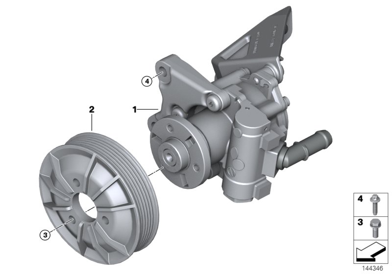 Genuine BMW 32416769887 E93 E82 E90 Power Steering Pump LF30 (Inc. 325xi, 130i & 328i) | ML Performance UK Car Parts