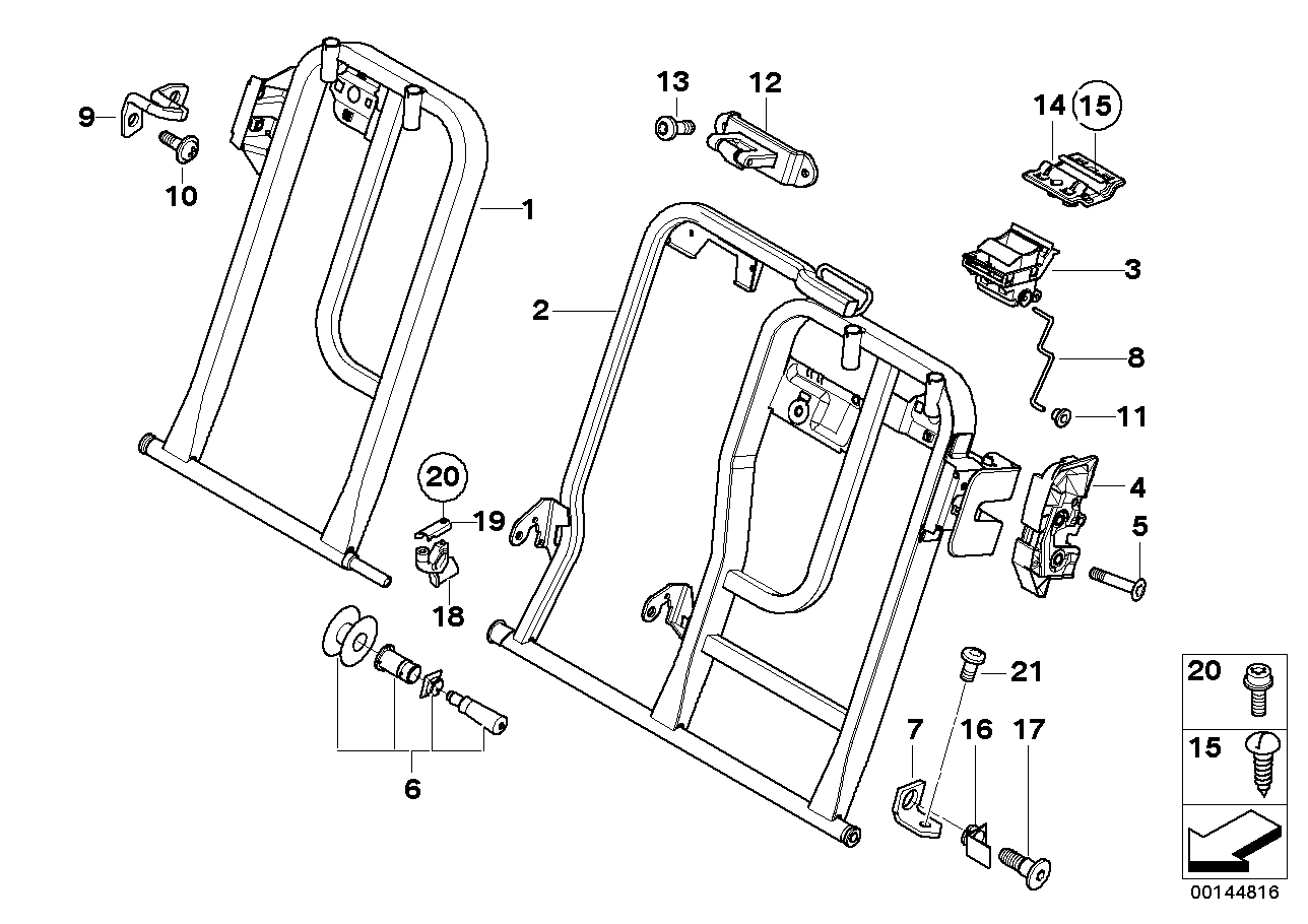 Genuine BMW 52203400558 E83 Frame, Backrest Left (Inc. X3) | ML Performance UK Car Parts