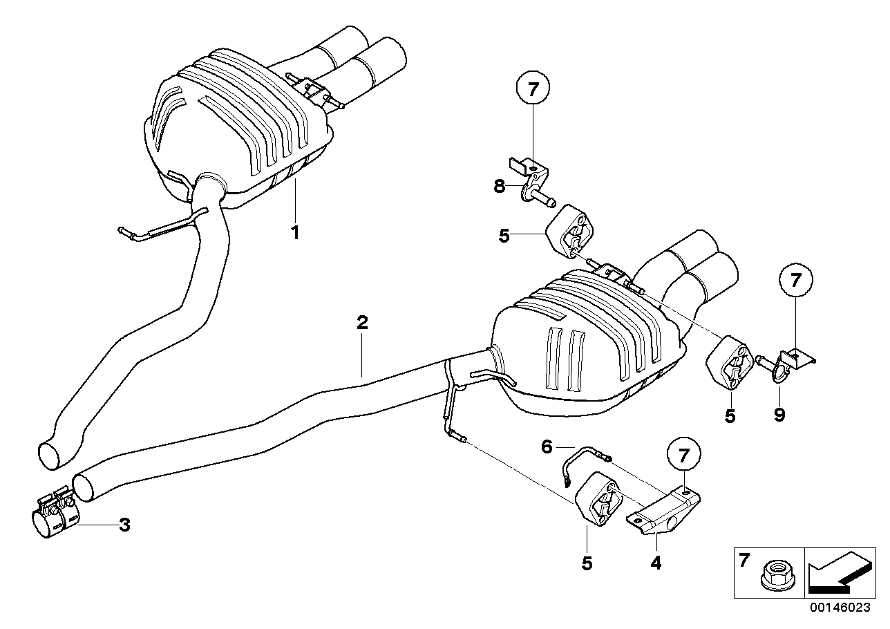 Genuine BMW 18307837061 E63 E64 Rear Muffler Right (Inc. M6) | ML Performance UK Car Parts