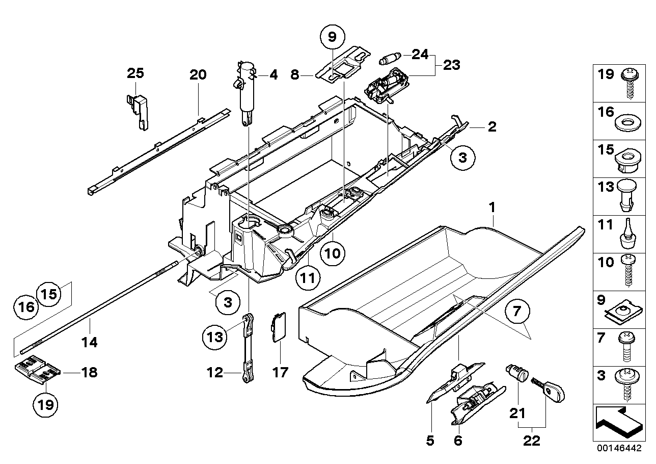 Genuine BMW 51163418919 E83 E53 Glove Box Damper (Inc. X3) | ML Performance UK Car Parts