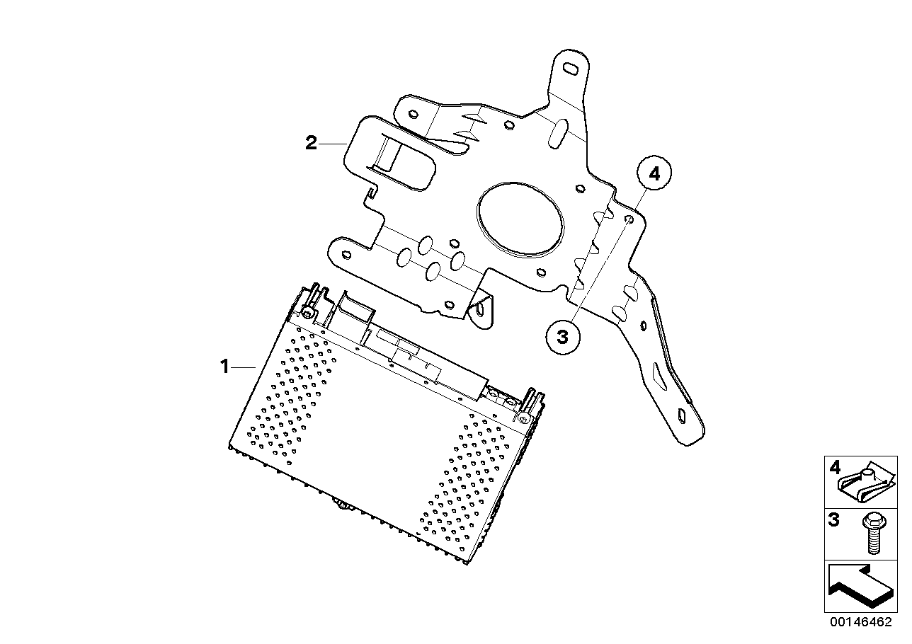 Genuine BMW 65106925468 E60 Bracket, Satellite- Radio/Compensator (Inc. 520i) | ML Performance UK Car Parts