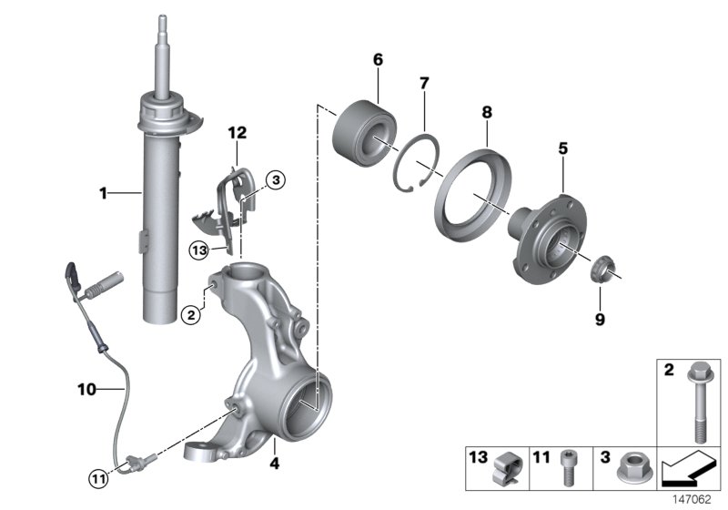 Genuine BMW 31316780197 E91 Left Front Spring Strut (Inc. 330xi, 320xd & 335xi) | ML Performance UK Car Parts