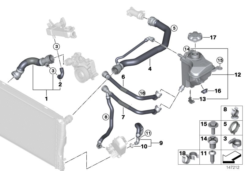 Genuine BMW 17127788881 E87 Hose, Cylinder Head - Radiator - Upper - Expansion tank (Inc. 118d & 120d) | ML Performance UK Car Parts