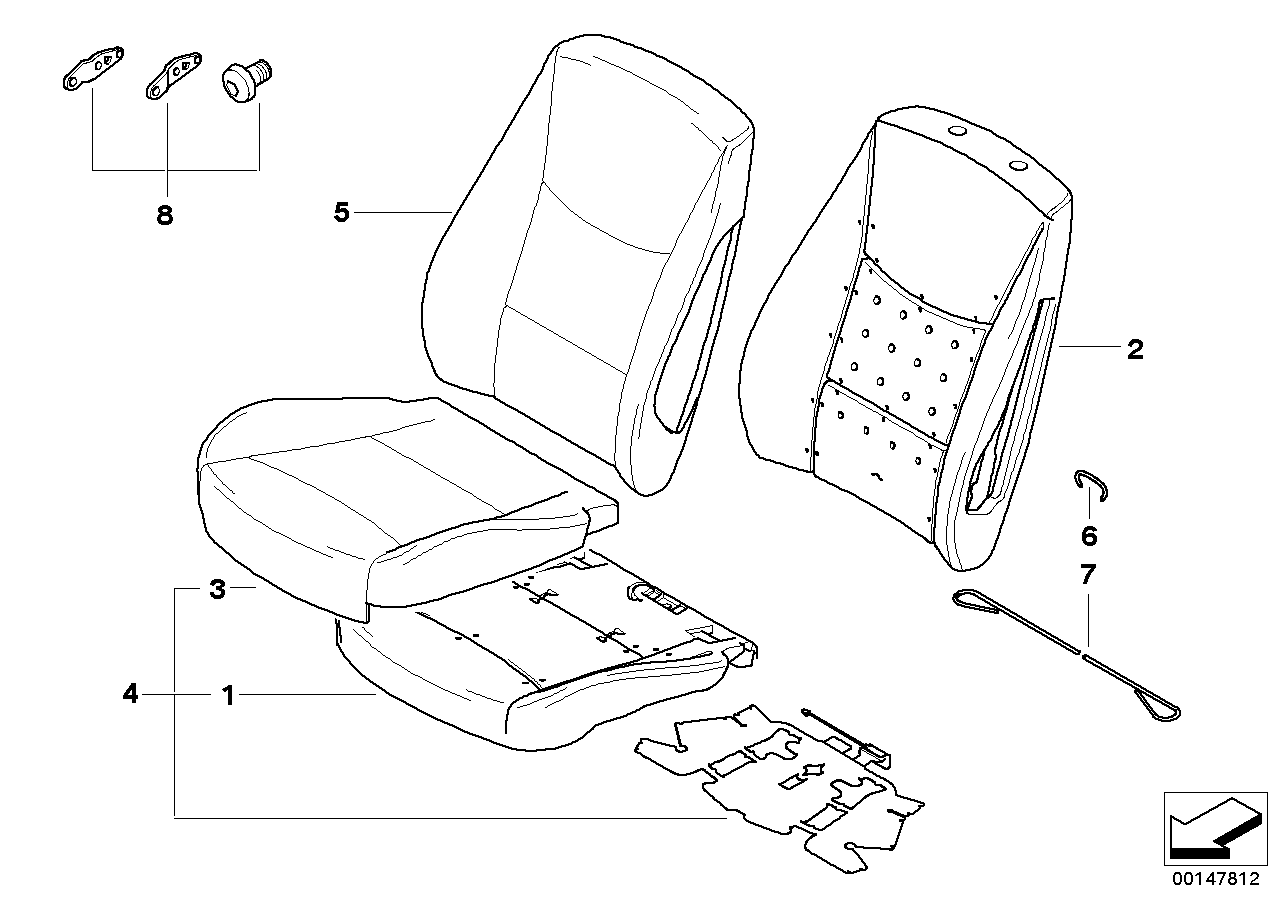 Genuine BMW 52107295039 E82 E88 Upholstery, Base Seat, Leather, Right OYSTER (Inc. 128i & 135i) | ML Performance UK Car Parts