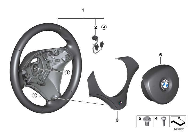 Genuine BMW 32307839114 E91 E93 E82 M Sports Steer.-Wheel, Airbag, Leather (Inc. 118i, 320d ed & X1 35iX) | ML Performance UK Car Parts